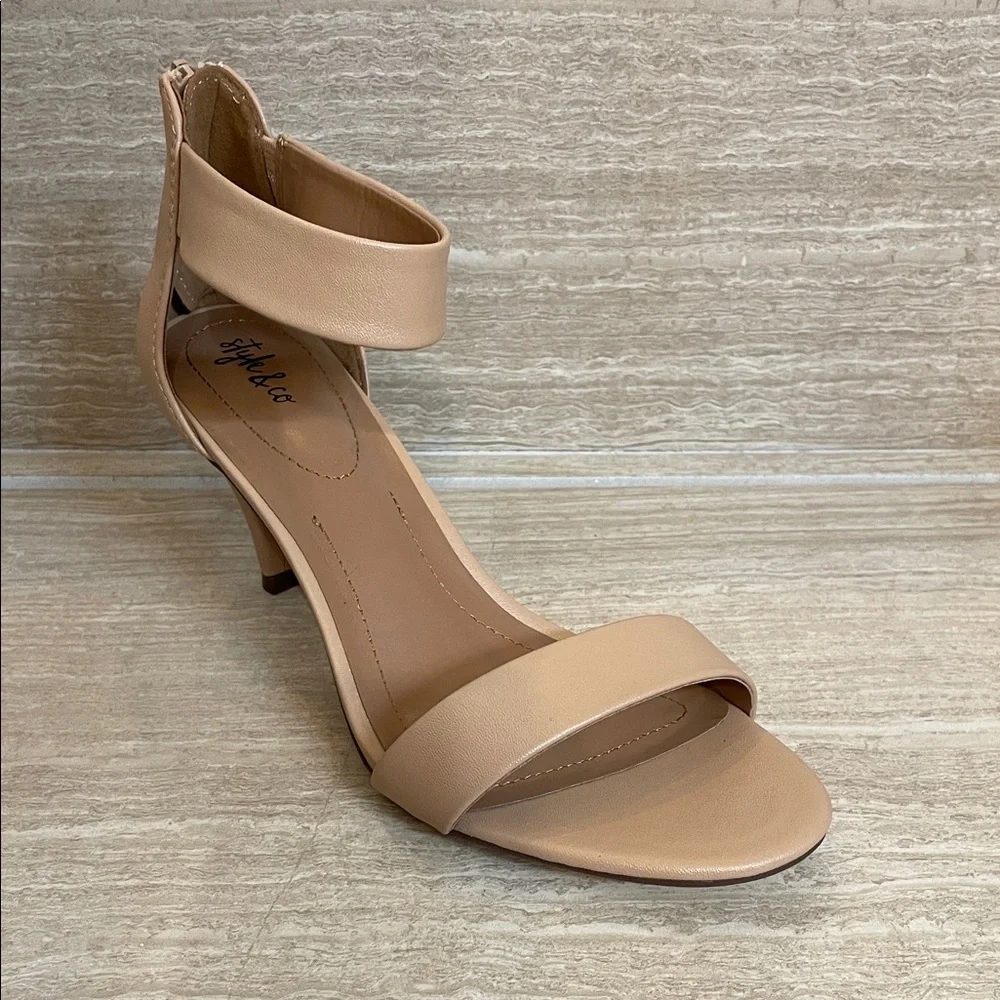STYLE & CO NWT Women’s Size 9 Tan Beige Dress Formal Heels sandals - Picture 1 of 9